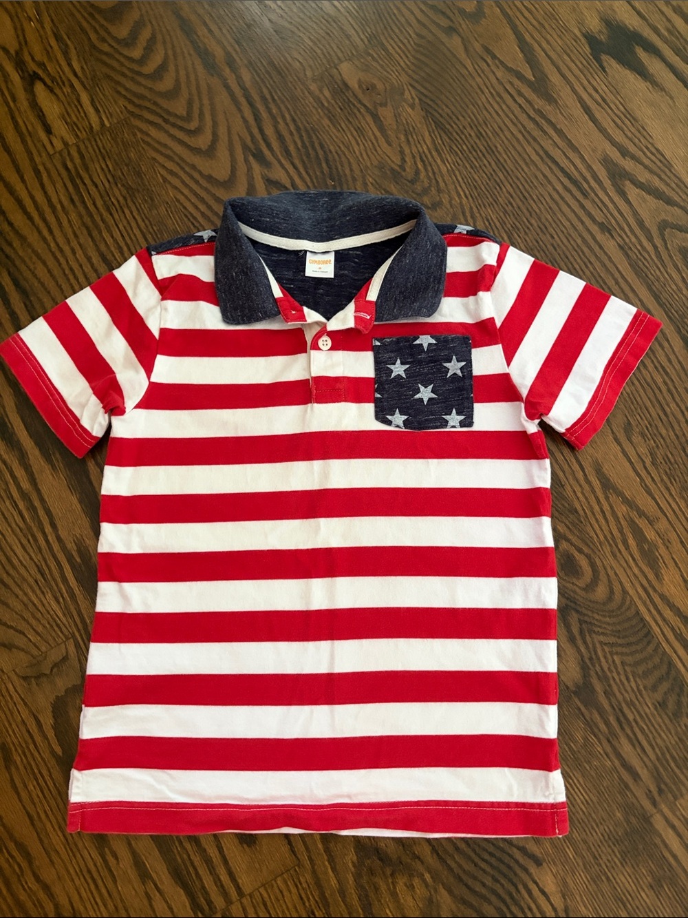 Gymboree Kids Red & White Striped Polo Shirt Sz8